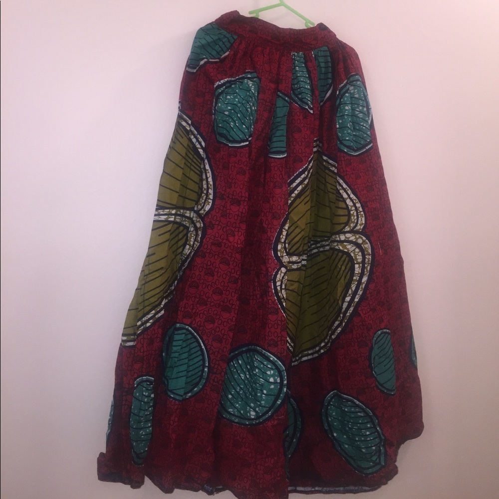 Colorful African Print Maxi Skirt