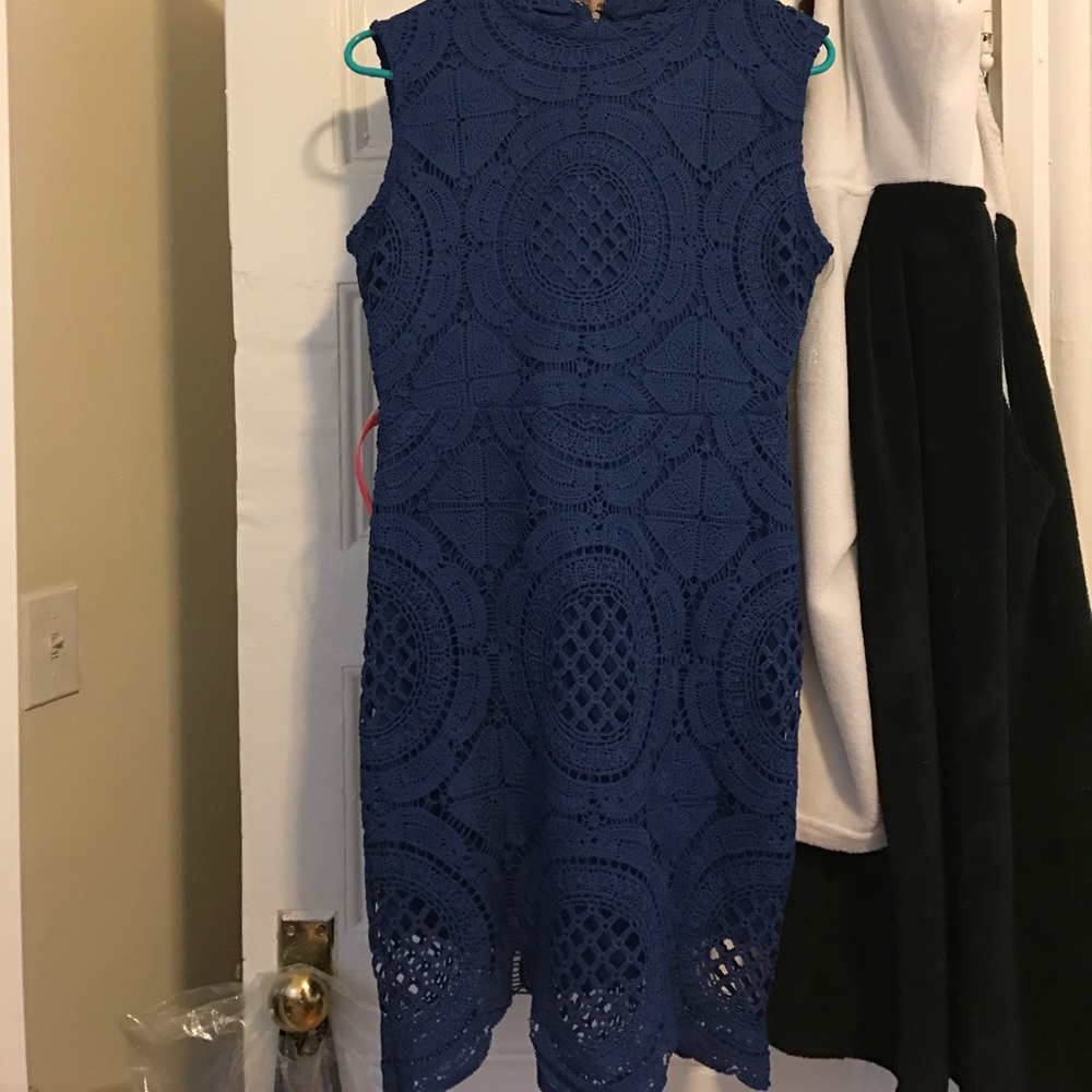 Knee Length Dark Blue dress.