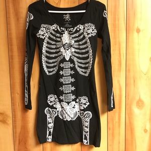 Long Sleeve Skeleton Dress