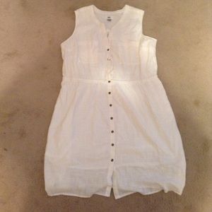 Linen type white type dress