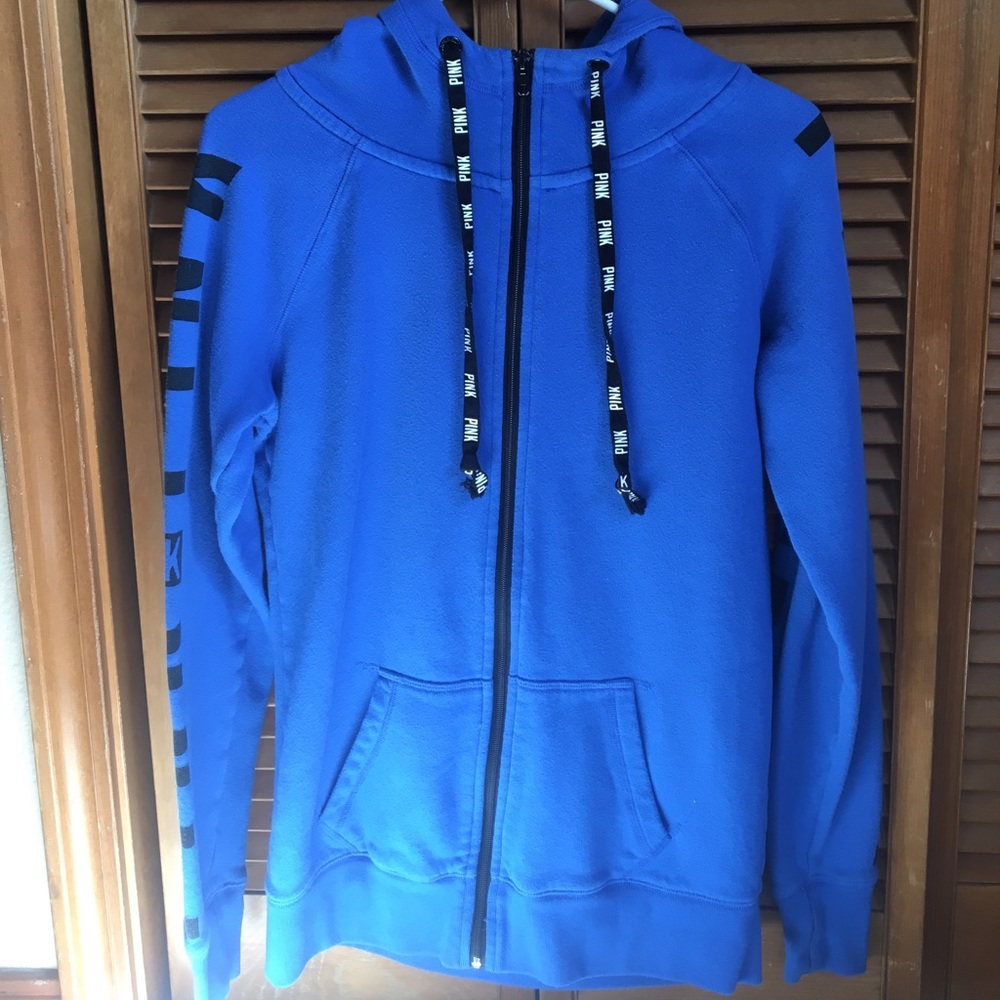 Victoria's Secret Pink zip up logo hoodie!!!