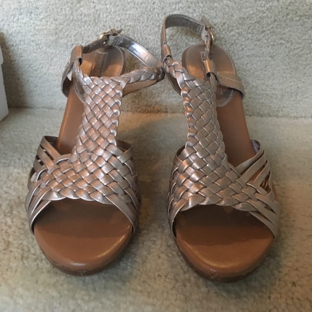 Gold high heel sandal by banana republic