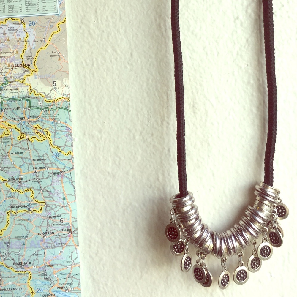 Black and Silver Charm Necklace