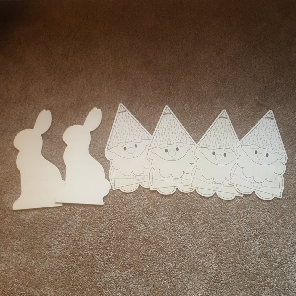 Colored in wooden shapes