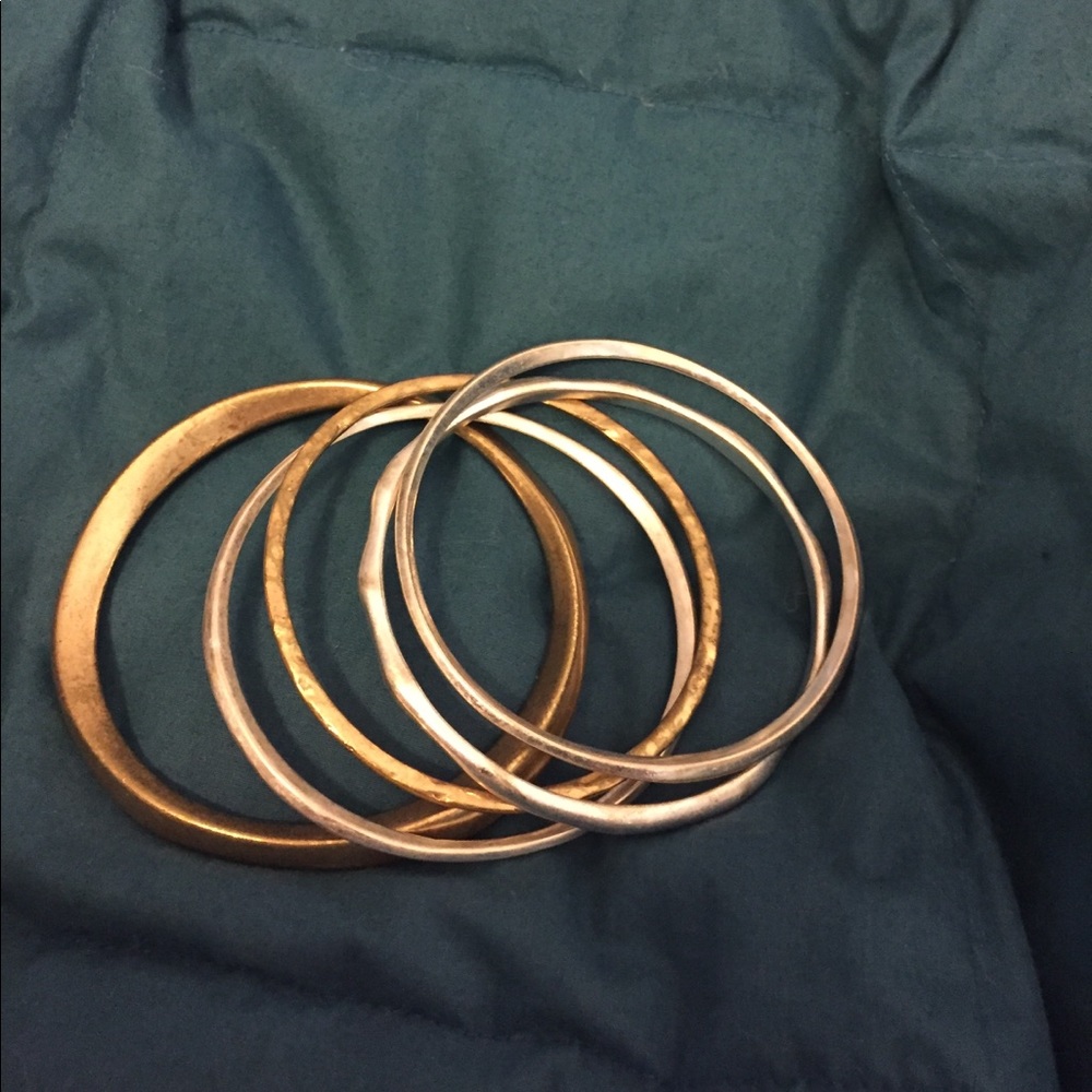 Set of gold and silver bangles-5 pieces