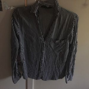 striped button up.