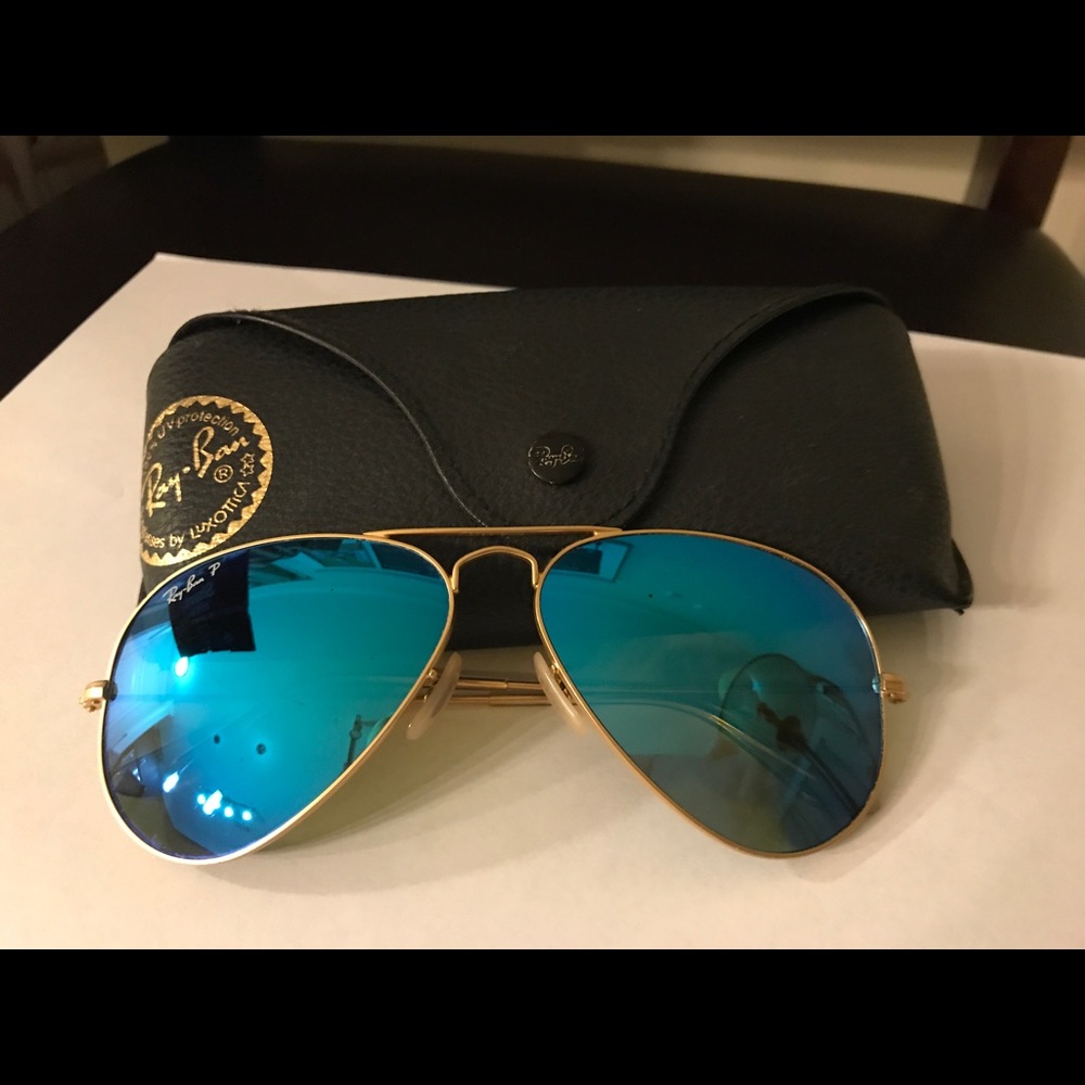 Ray Ban Blue Polarized Aviators!