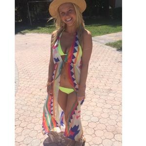 Francesca's multi colored cover up/maxi dress