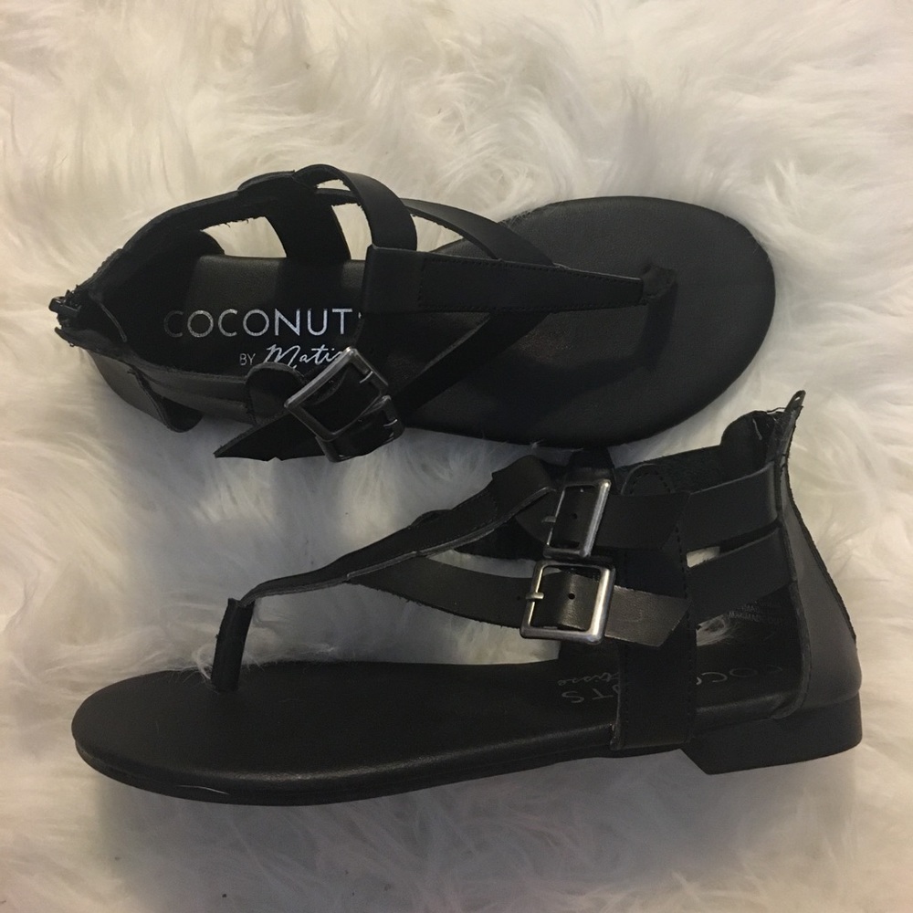 Black Coconuts by Matisse Sandals Zipper Back
