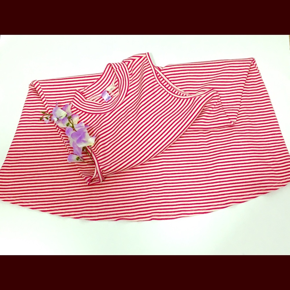 Red and White Stripe Alya Sleeveless Swing Dress M