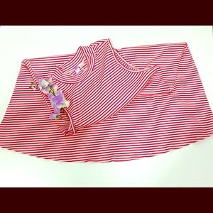 Red and White Stripe Alya Sleeveless Swing Dress M