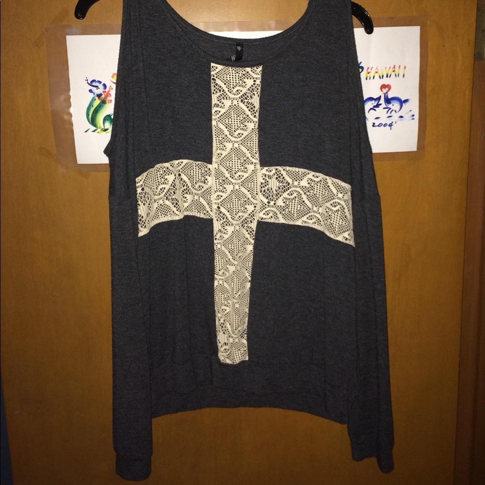 Shoulder Out Cross Sweater