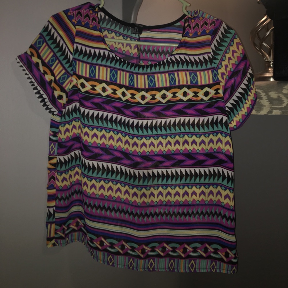 Forever 21, Aztec/Boho sheer top 🐙