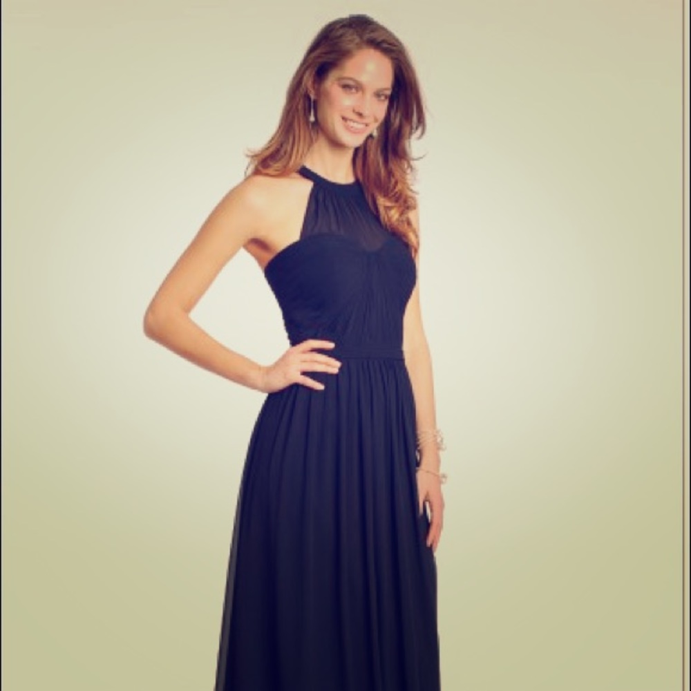 Camille la Vie Navy Illusion Halter Dress Size 4
