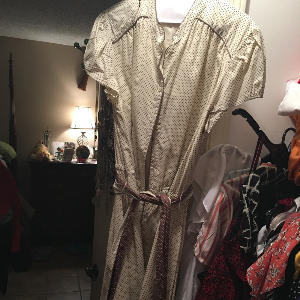 Beige and tan polka dots