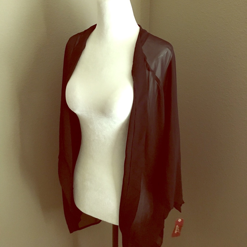 Sheer Black Batwing Cardigan