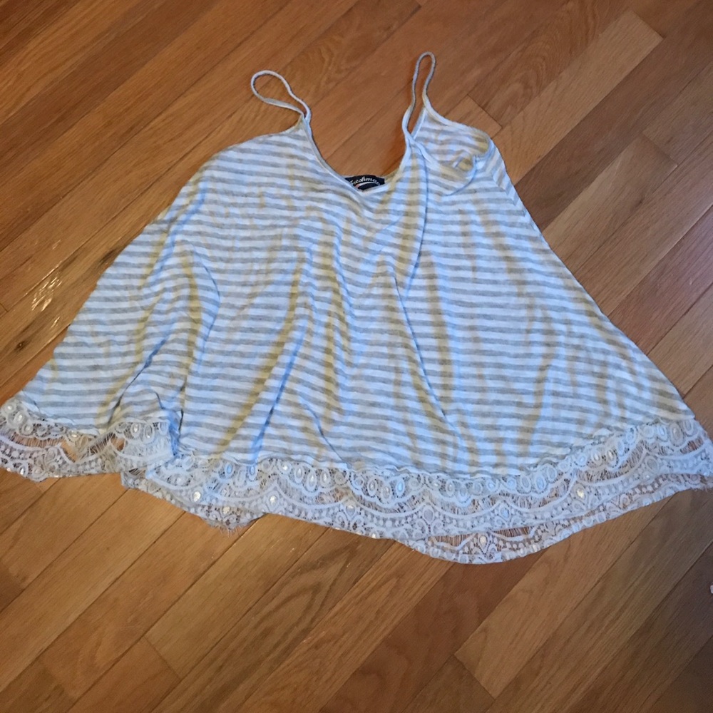 Striped Top with Lace Bottom