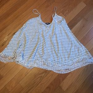 Striped Top with Lace Bottom