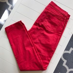 J-Brand Mid-Rise Skinny (Bright Red)