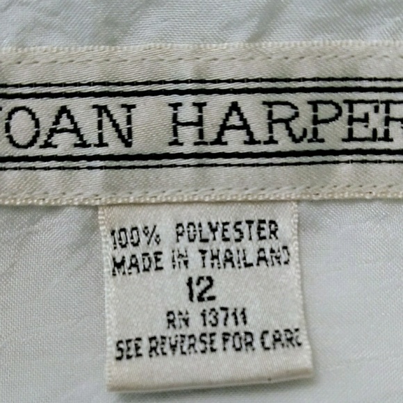 Joan Harper White 3/4 Sleeve Button Up Blouse - Picture 5 of 5