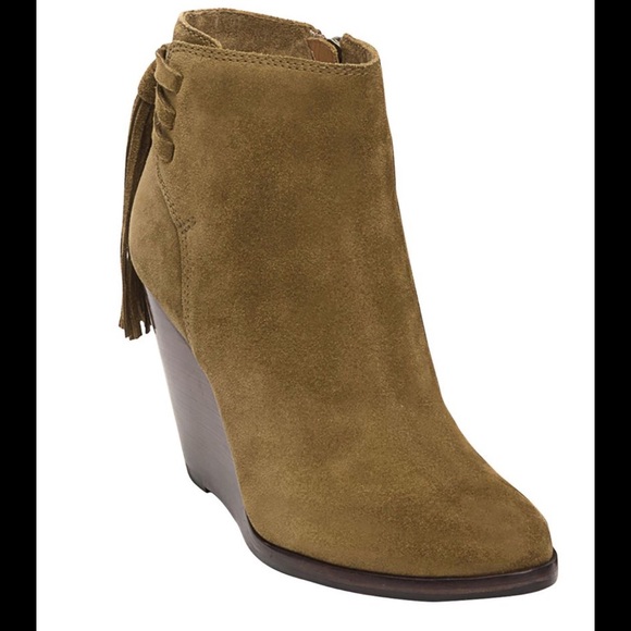 Frye Shoes - Frye Back Fringe Wedge Boots 8.5