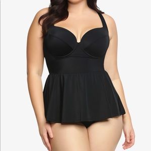 Torrid peplum one piece swimsuit