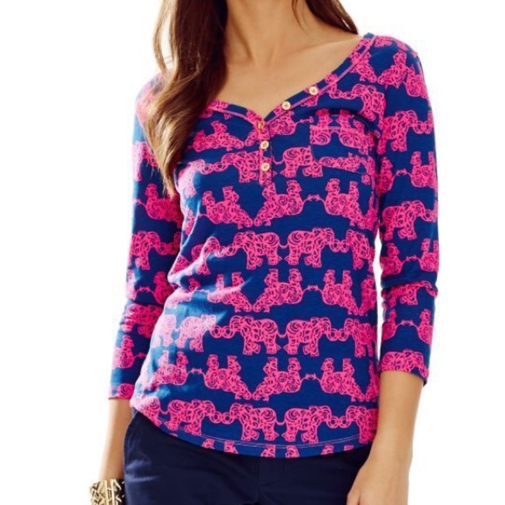 Lilly Pulitzer Palmetto Top Indigo Pack Your Trunk
