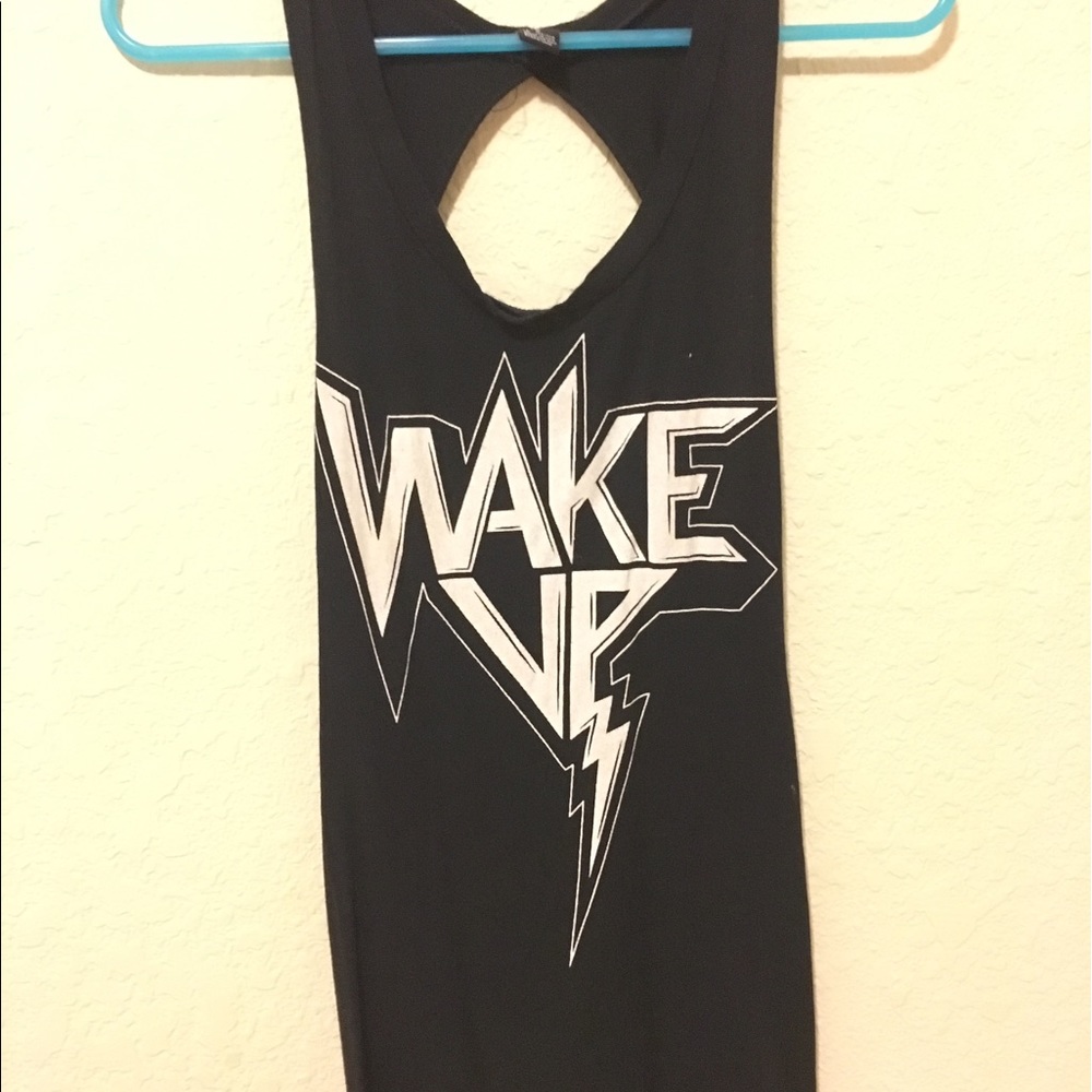 Forever 21 Wake Up sleeveless shirt with open back