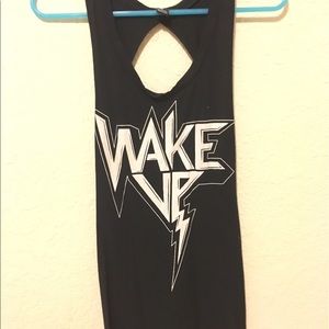 Forever 21 Wake Up sleeveless shirt with open back