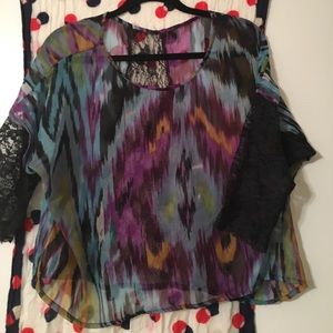 Sheer Multi-Colored Shirt! Sz:M