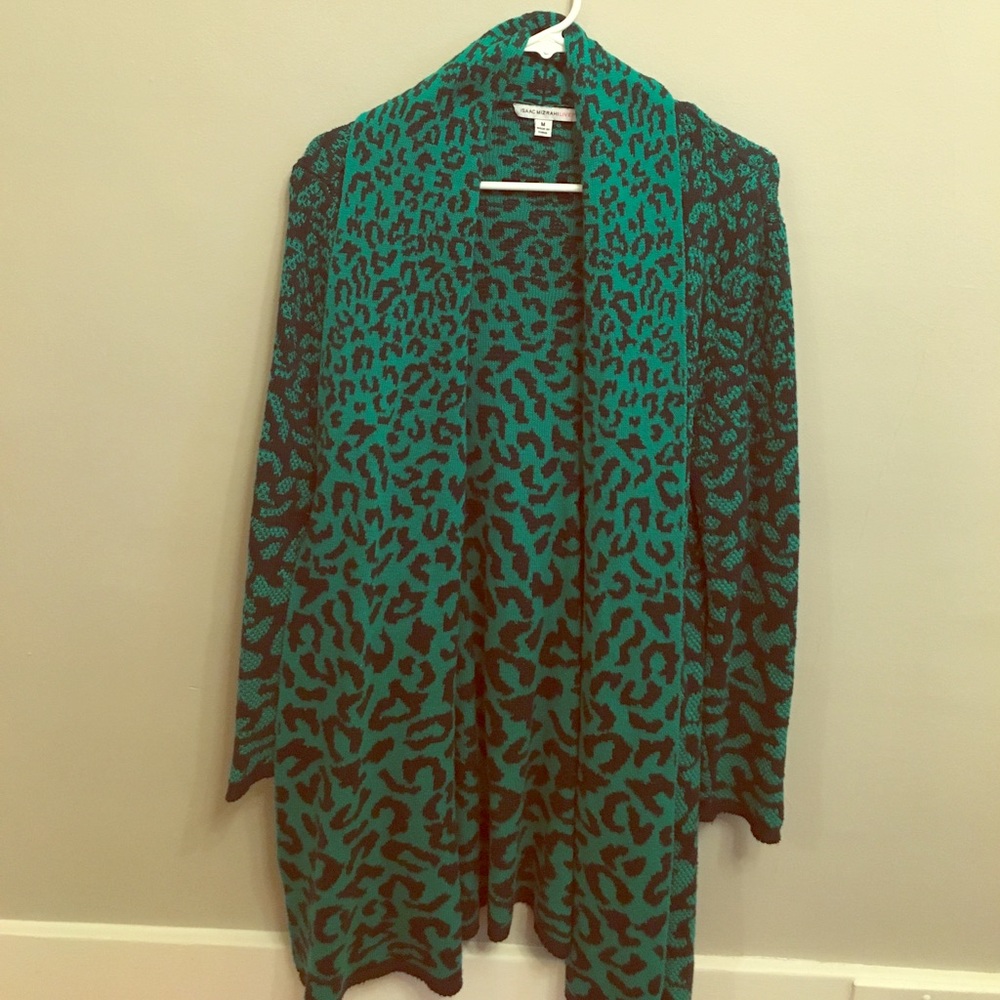 Green and blue Isaac Mizrahi long sweater