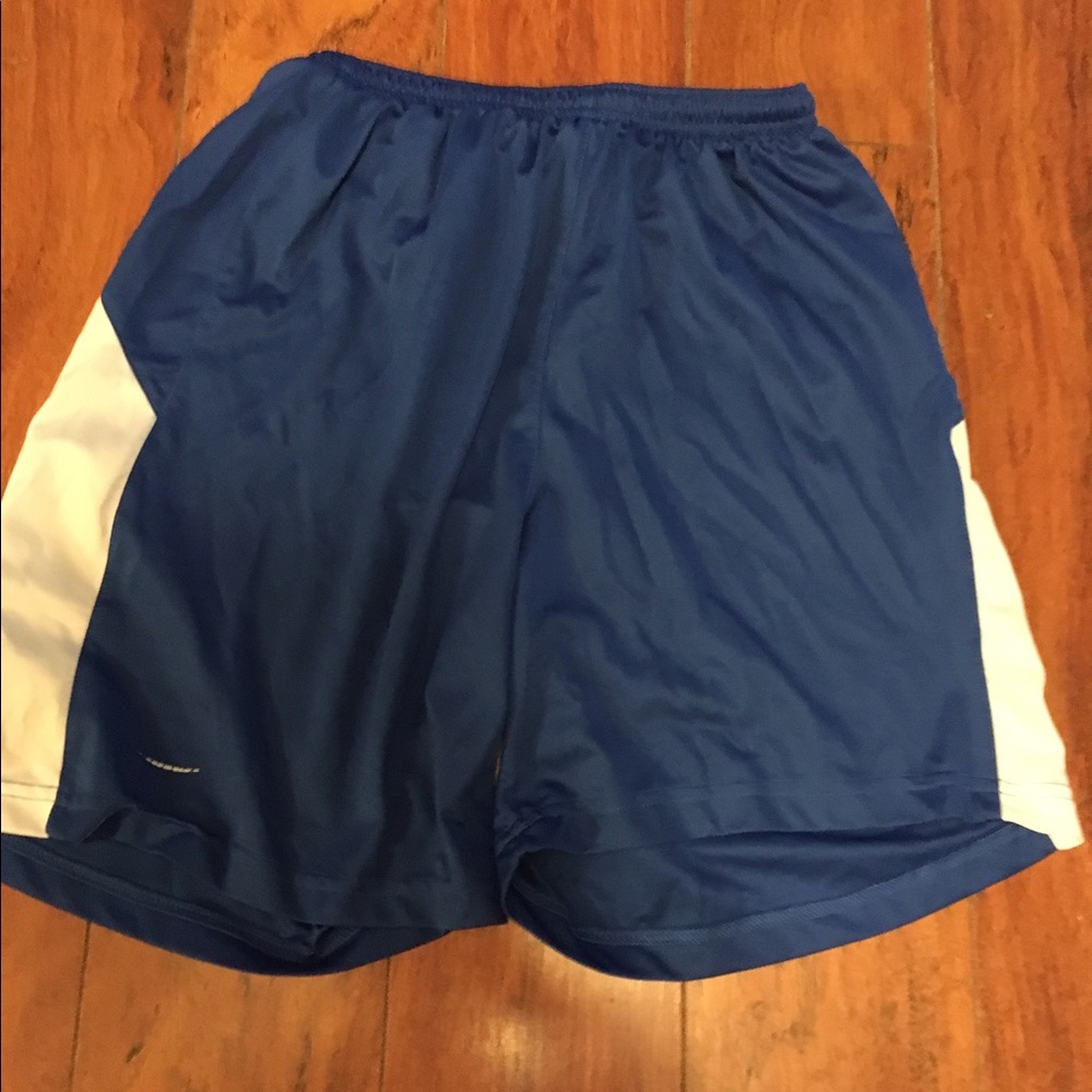 Blue and white Xara athletic shorts