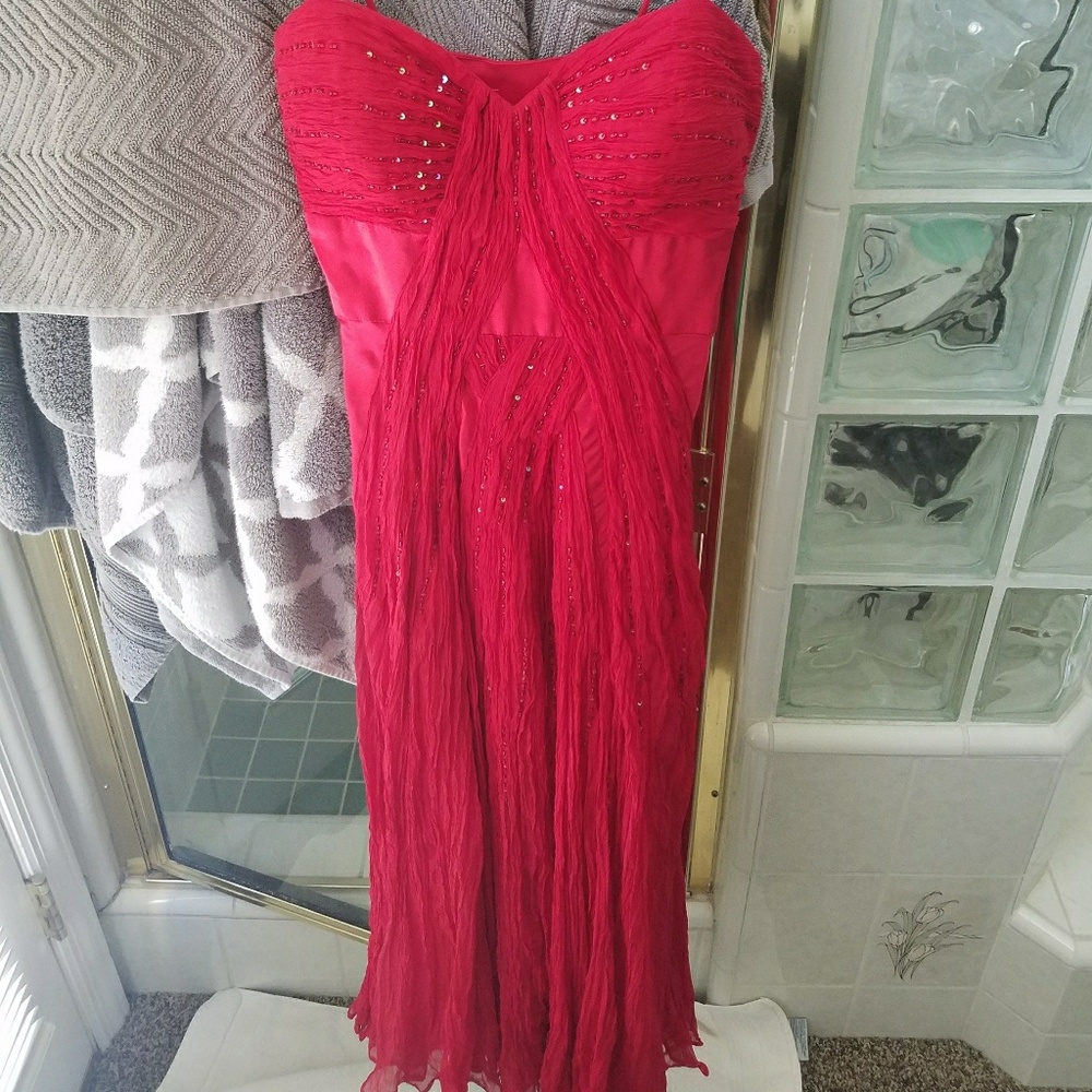 Sexy red cocktail dress.