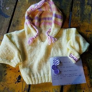 Hand Knit Girls Sweater