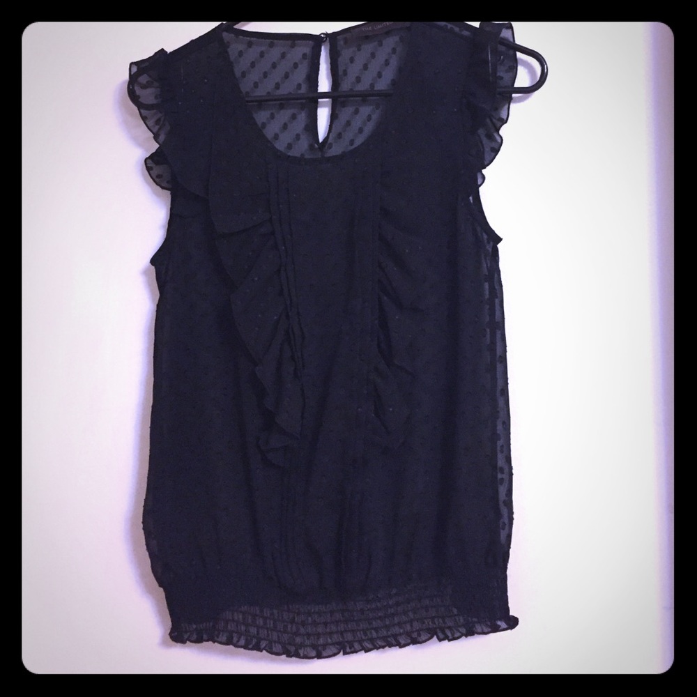 The Limited sheer, polka dot blouse
