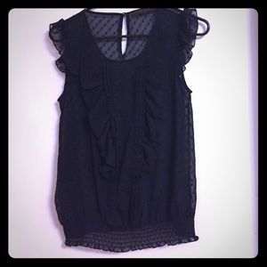 The Limited sheer, polka dot blouse