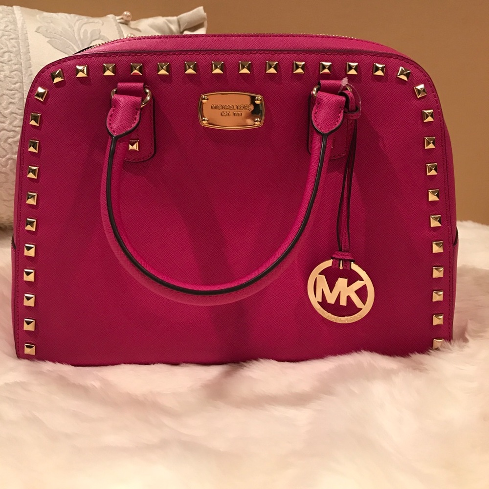 Large Michael Kors Saffiano Stud leather bag