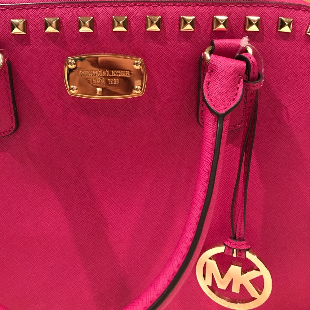Large Michael Kors Saffiano Stud leather bag - Picture 2 of 8