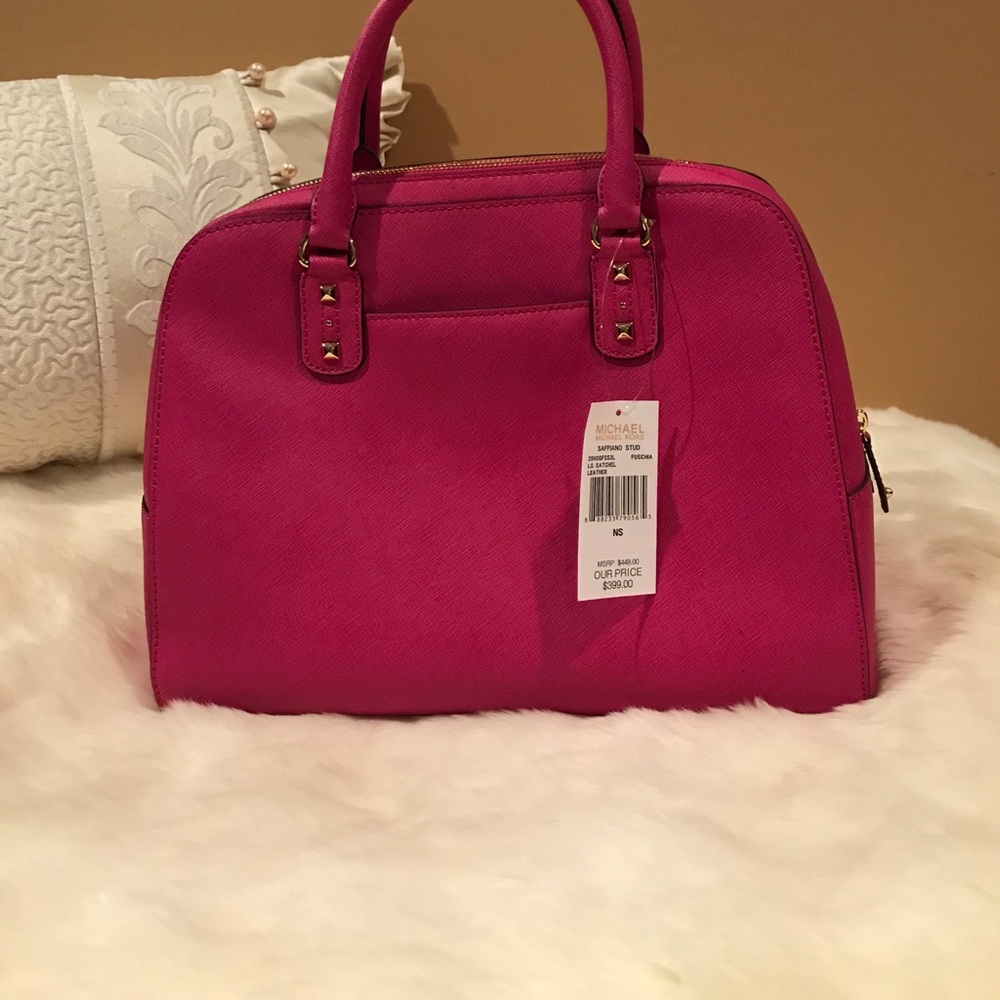 Large Michael Kors Saffiano Stud leather bag - Picture 5 of 8
