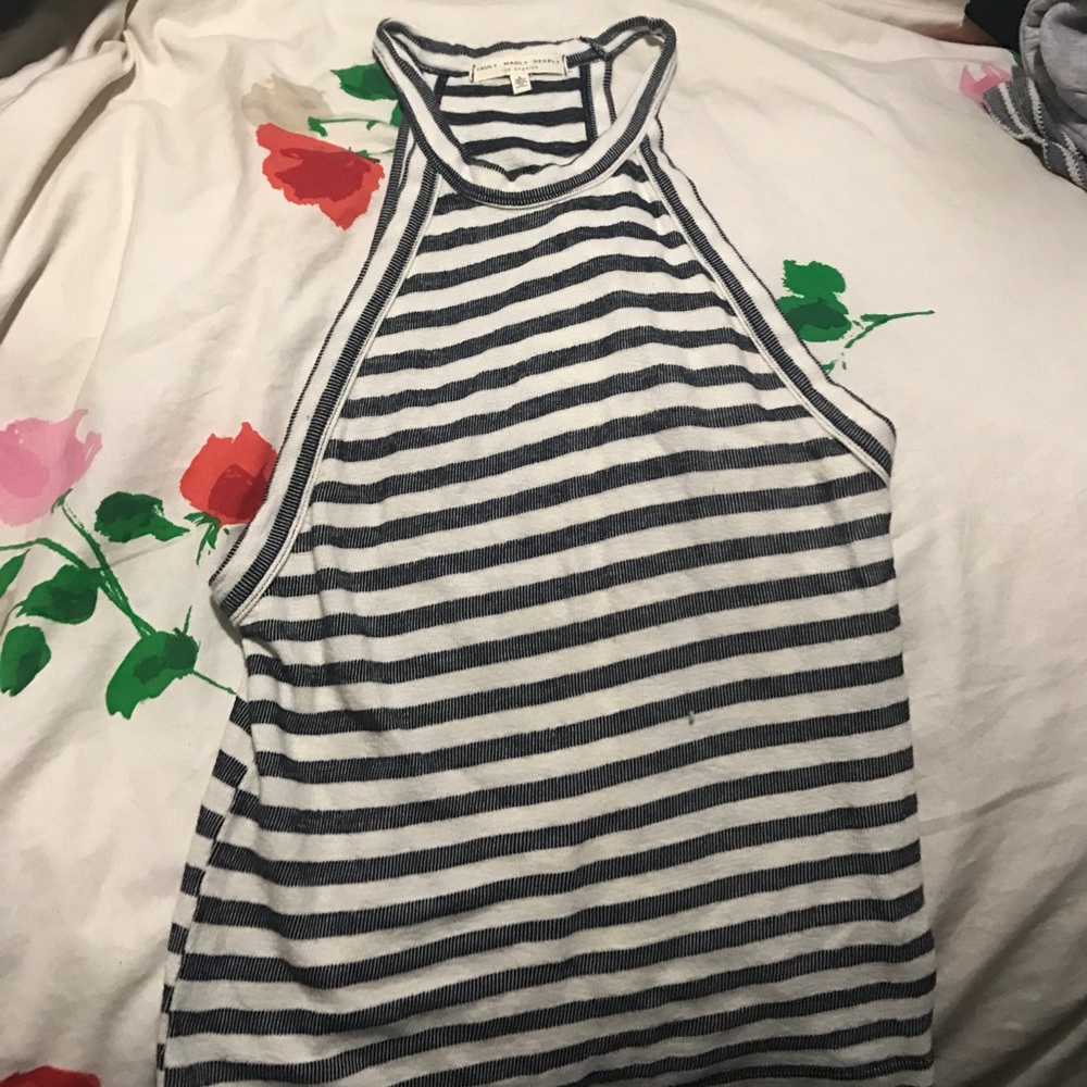 Haltered striped crop top