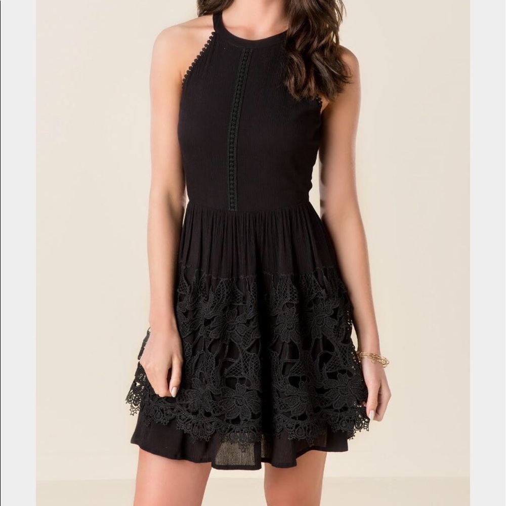NWT Francesca's Lace Halter Dress