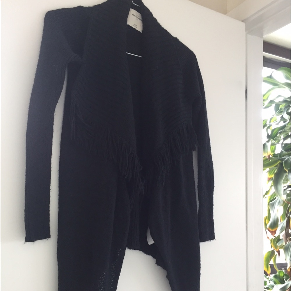 fringe knit cardigan