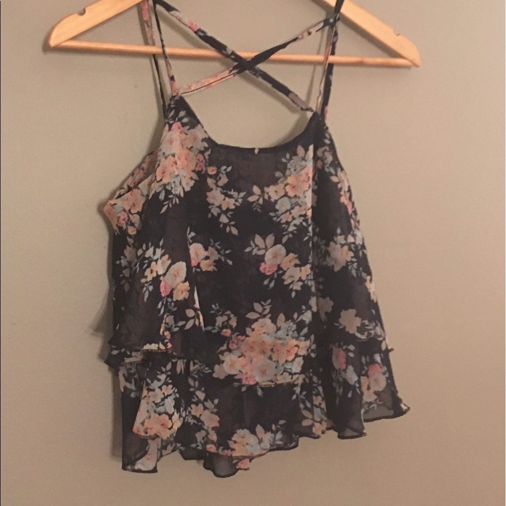Floral ruffle tank, SOLD in bundle