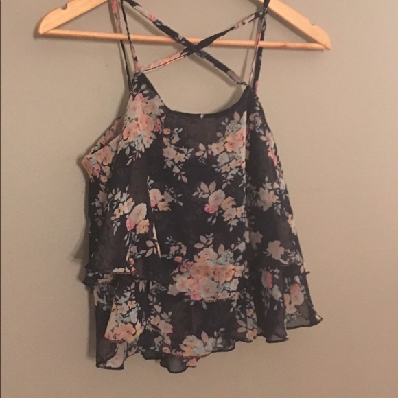 Floral ruffle tank, SOLD in bundle - Picture 2 of 2