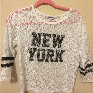Express New York mesh tshirt blouse