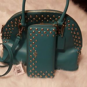 Coach Studded Cora Dome Satchel