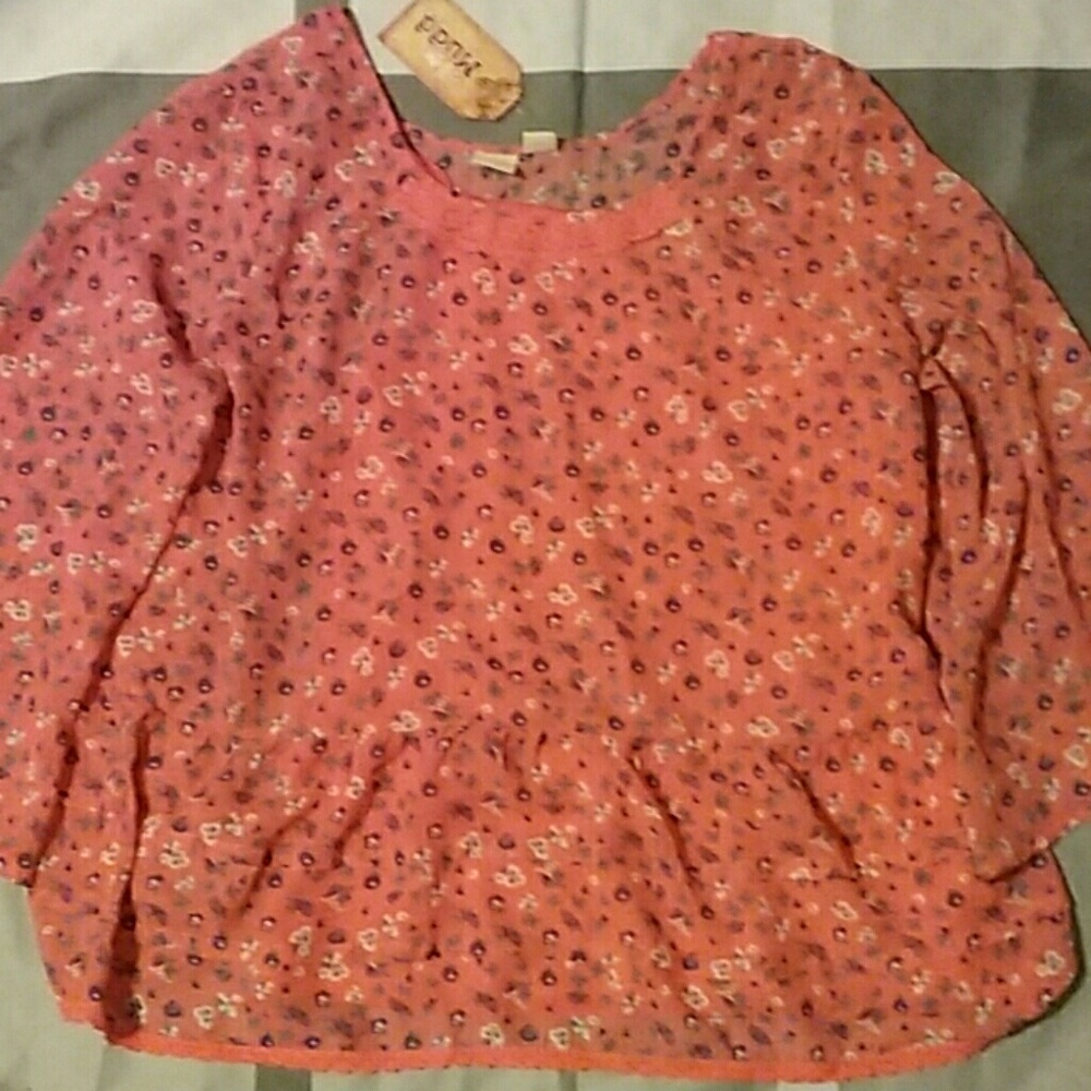 Plus Size Girls Shirt, Mudd Brand, Floral, NWT