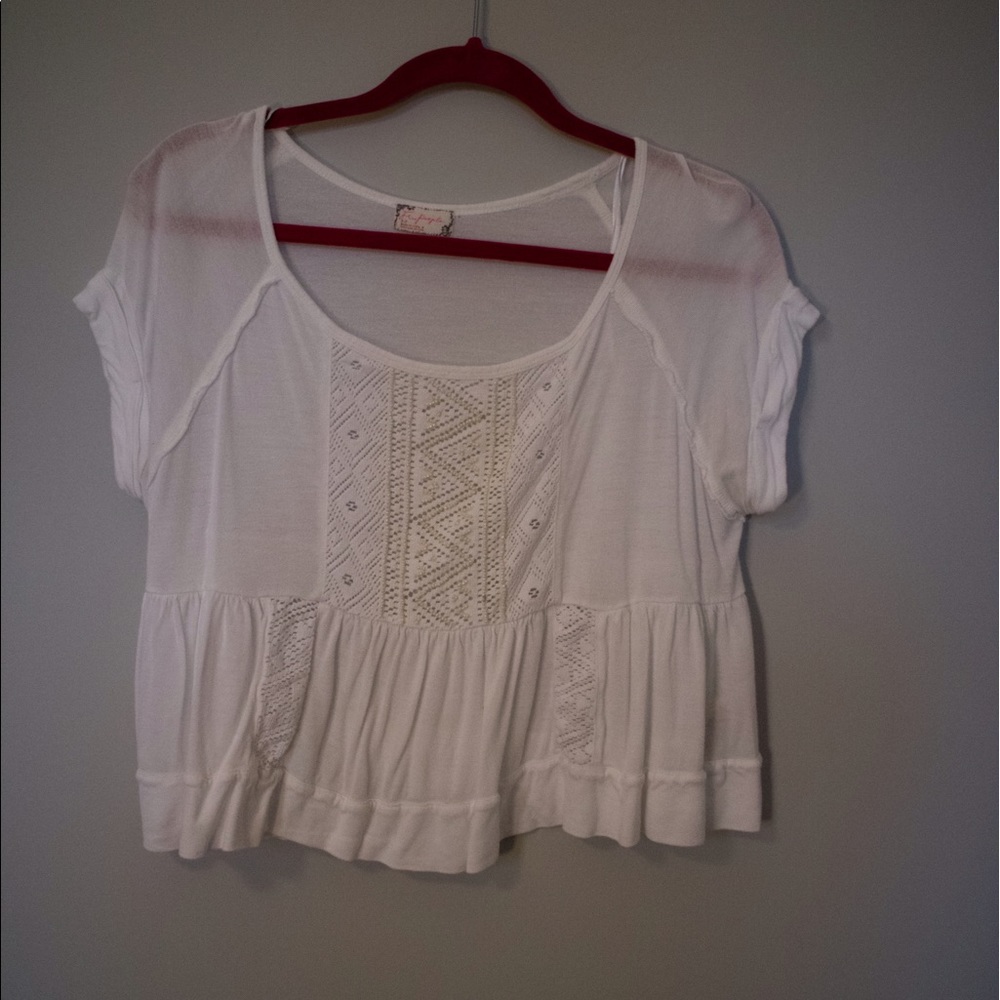 Cropped Drapey Beaded Shirt from Free People