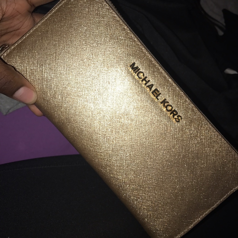 SOLD Gold michael kors wallet