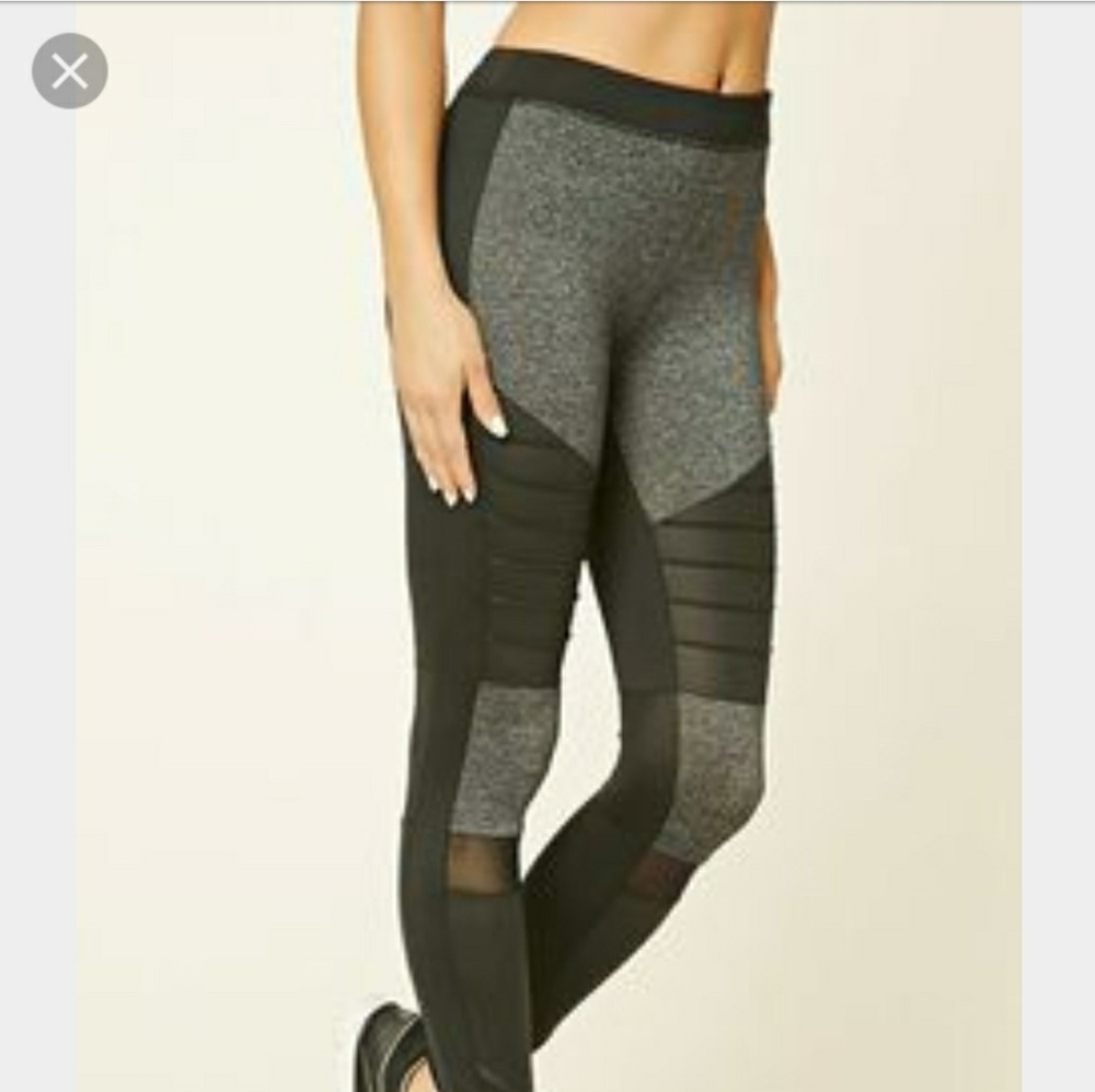 Active marled motto leggings